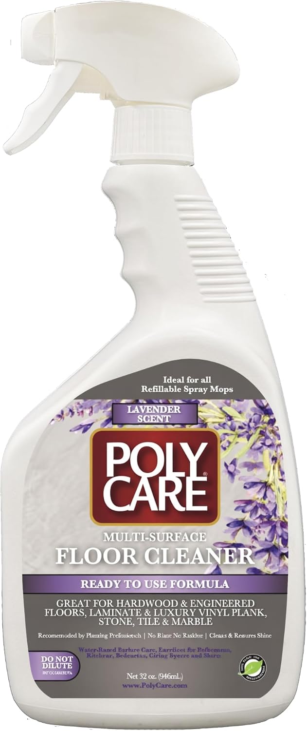 Multi-Surface Floor Cleaner Spray - Lavender Scent, Ready-to-Use, Safe for Hardwood, Laminate, Luxury Vinyl, Tile, Stone & Marble - 32 oz