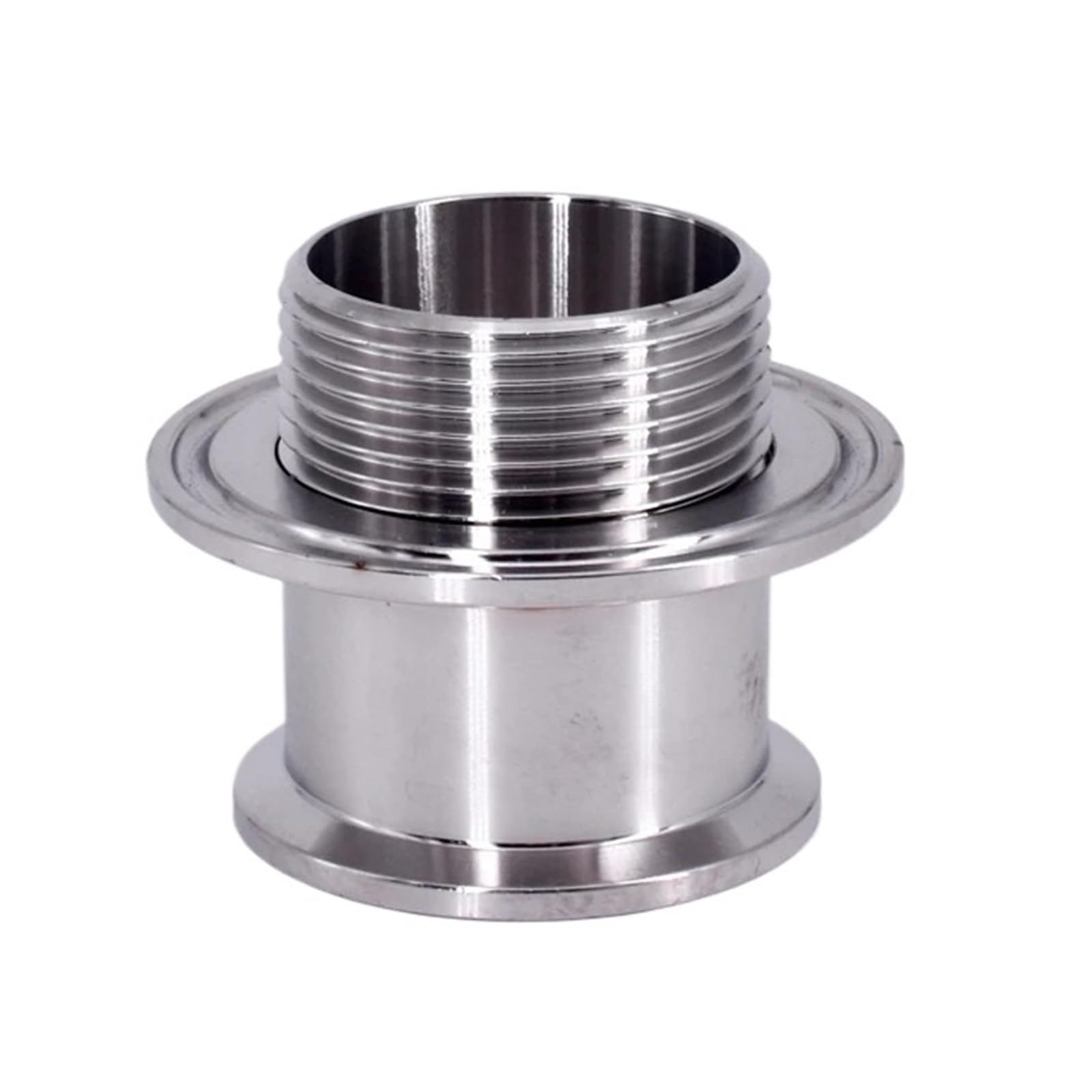 AUOQKQUT Double Ferrule 1.5in 2in Tri Clamp 1-1/4in 1-1/2in BSP Male Pipe Fitting Bulkhead Water Tank SUS304(Without Nut,DN32-K64mm-K50.5mm) AUOQKQUT