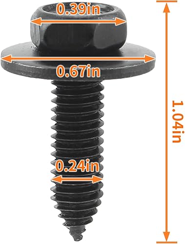 Miniatura 2 de GoaMotors 50 pernos de cuerpo de 14 y clips de tuerca en U, pernos de guardabarros, pernos de protección contra salpicaduras del motor debajo de la