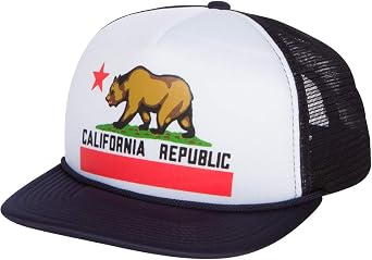 Dolphin Shirt Co California Republic Flag Flat Bill Snapback Mesh Truckers Cap