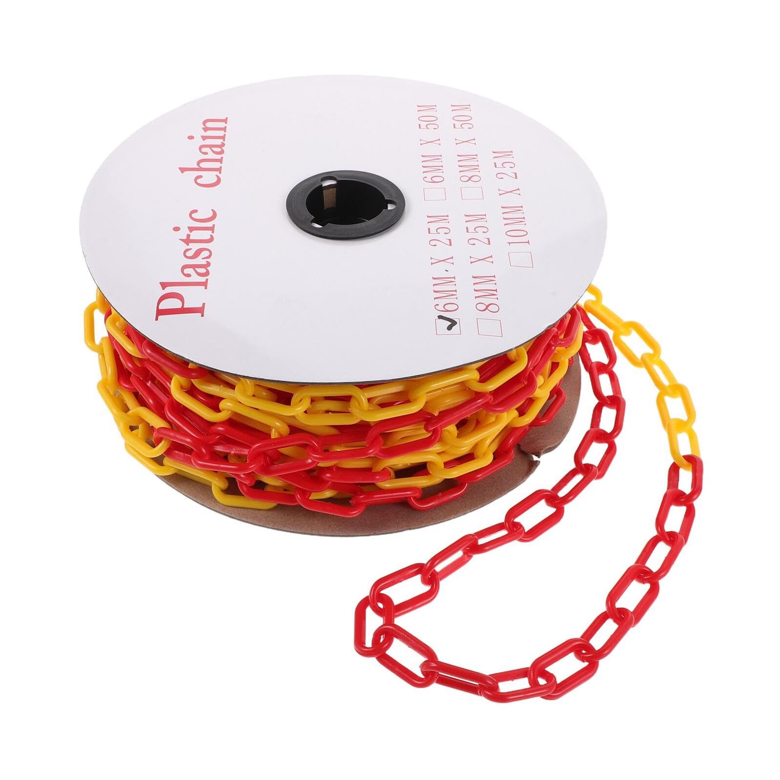 Cadena De Seguridad Plástica 25m Roja Y Blanca (6mm) - Ideal Para Obras, Aparcamientos Y Control De Multitudes - Resistente A La Intemperie