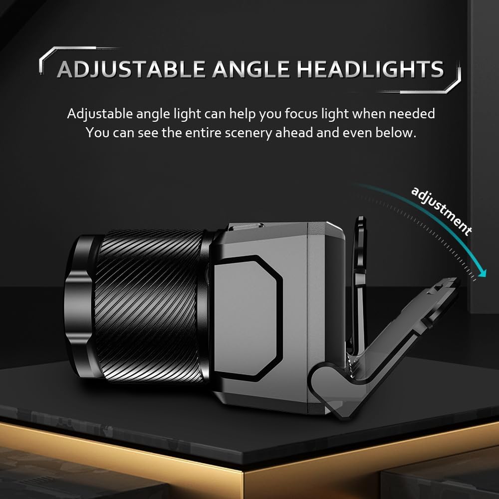 SuperFire HL25 Headlamp showing its adjustable angle mechanism.
