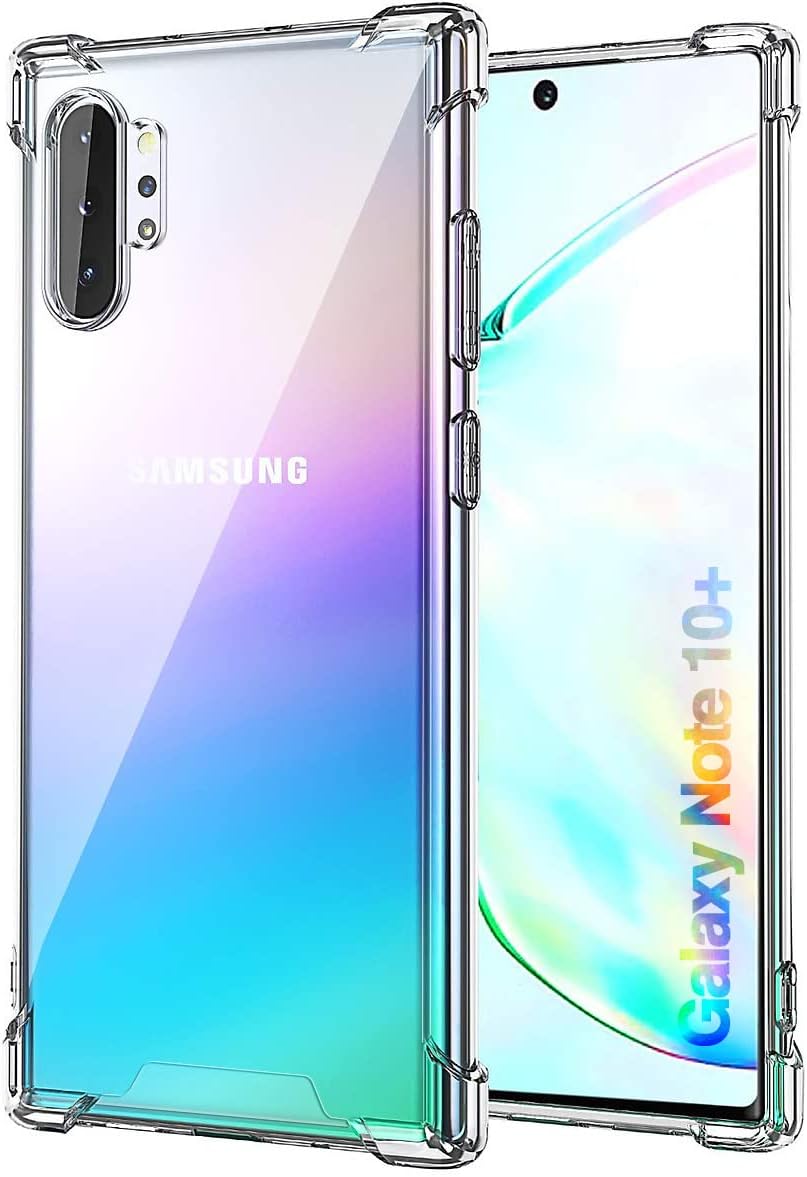 KIOMY Samsung Galaxy Note 10 Plus Case Diamond Clear with Hybrid Anti Yellow Design Hard PC Back Shell and TPU Raised Bezel Shockproof Bumper Protective Ultra Transparent Slim fit and Thin Phone Cover
