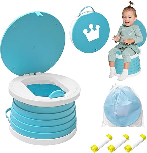 Miniatura 9 de Asiento de entrenamiento de bacinica portátil para niño para viajes, silla de entrenamiento de bacinica para niños con bolsa de viaje, bacinica