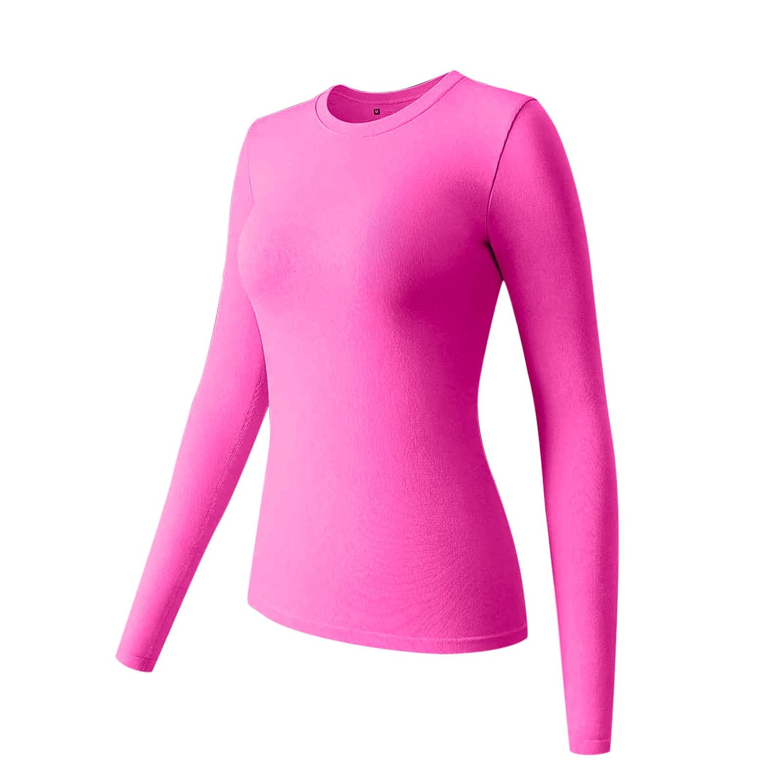 3-teiliges Damen-Langarmoberteil mit Rundhalsausschnitt, Stretch-T-Shirt mit taillierter Lage Fahrrad Sachen Damen Shirt Herren Cool