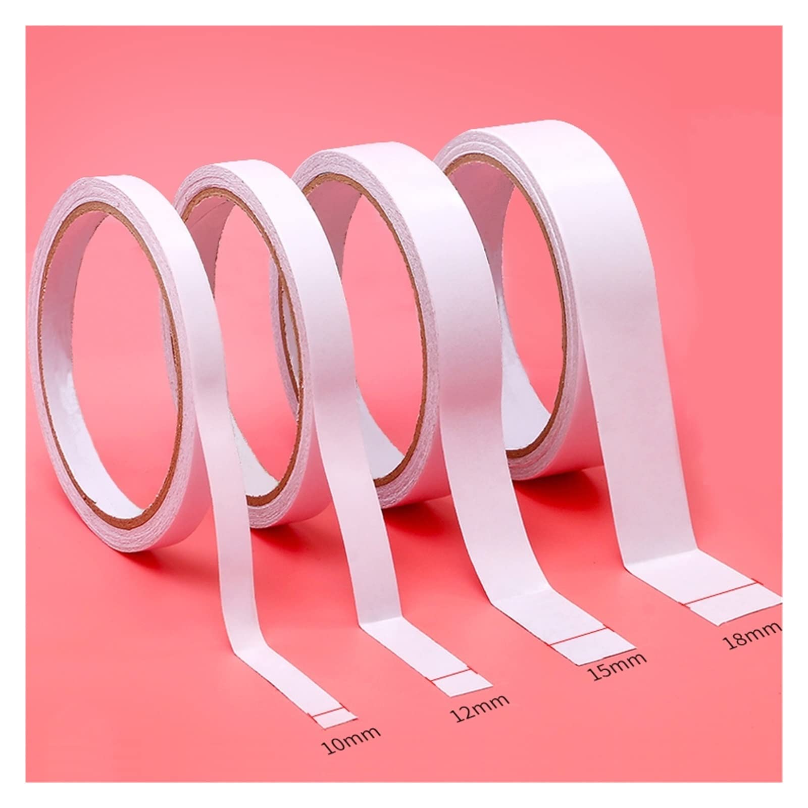 DAVBIR Nastro biadesivo bianco carta forte cotone ultra sottile ad alta adesività for nastro biadesivo for ufficio domestico 10 rotoli/set perfection (Size : 10M, Color : 30mmx10rolls)