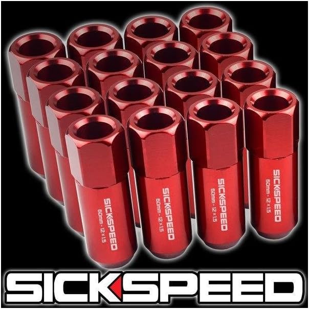 16 Piece 60mm Classic Red Lug X Nuts 1 5 12 16 Piece 60mm Classic Red Lug X Nuts 1 5 12