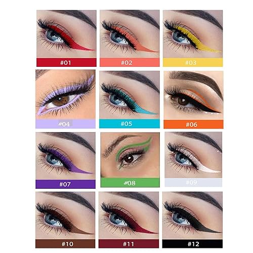 Miniatura 3 de Delineador de ojos colorido, delineador líquido impermeable, delineador de ojos de maquillaje neón, kit de regalo de maquillaje para Halloween,