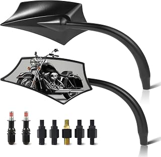 Motorcycle Mirrors for Harley Handlebars - Universal M8 M10 Rear 360° View | Moto Widen Mirror for Harley Davidson Sportster Road King V-Rod Street Electra Glide Dyna Softail Honda Kawasaki Accessorie