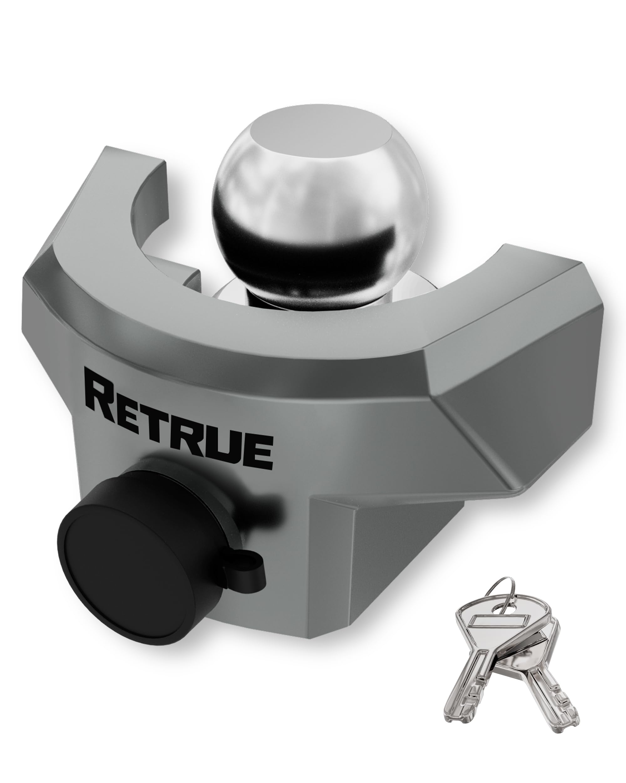 Photo 1 of RETRUE Heavy Duty Trailer Lock for 2 5/16" Ball Coupler with Flange, Anti-Theft and Top Tier Security, Gray