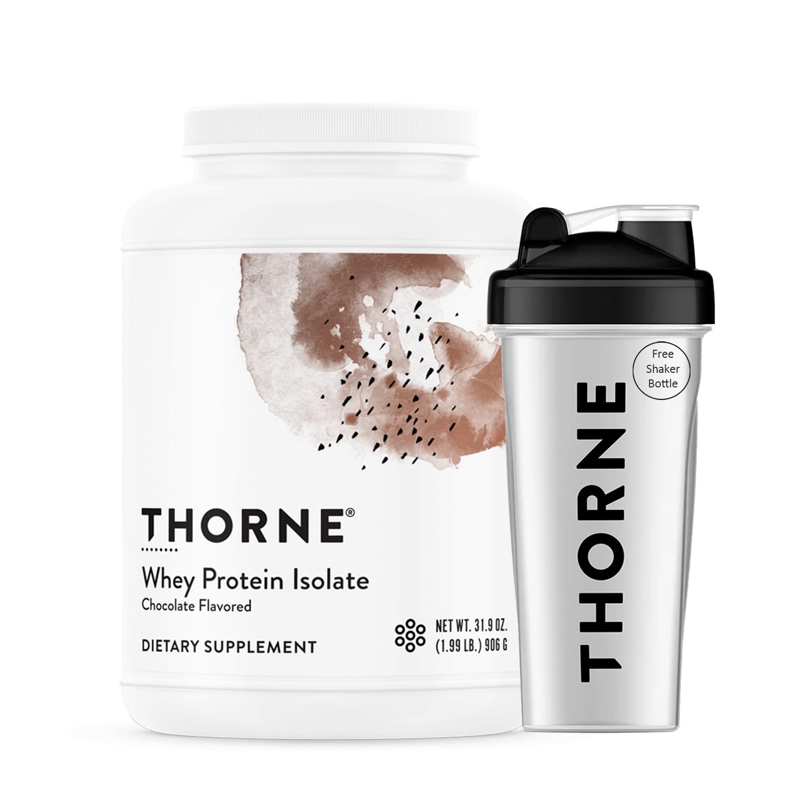 THORNE Whey Protein Isolate - 21 grams of Easy-to-Digest Bioavailable Whey Protein Powder to Support Muscle Mass and Repair- NSF Certified - Chocolate - 906 grams - 30 servings, Free Shaker Bottle Chocolate 30 Servings + Free Shaker