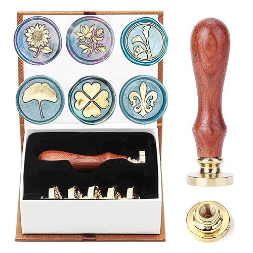 Miniatura 10 de YOSENLING - Sello de cera de rododendro kit de sello de cera de flores sello de cera personalizado vintage para tarjetas de carta invitaciones