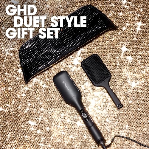 ghd Duet Style Festive Gift Set - 2-in-1 Hot Air Styler with Paddle Brush and Heat-Resistant Bag, with No Heat Damage