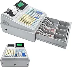 Caixa Registradora Com Caixa De Dinheiro, Caixa Registradora Eletrônica 81 Teclas Levantadas Teclado, 8 Display Led Digital, Para Restaurante Supermercado, Mercearia, Conveniência