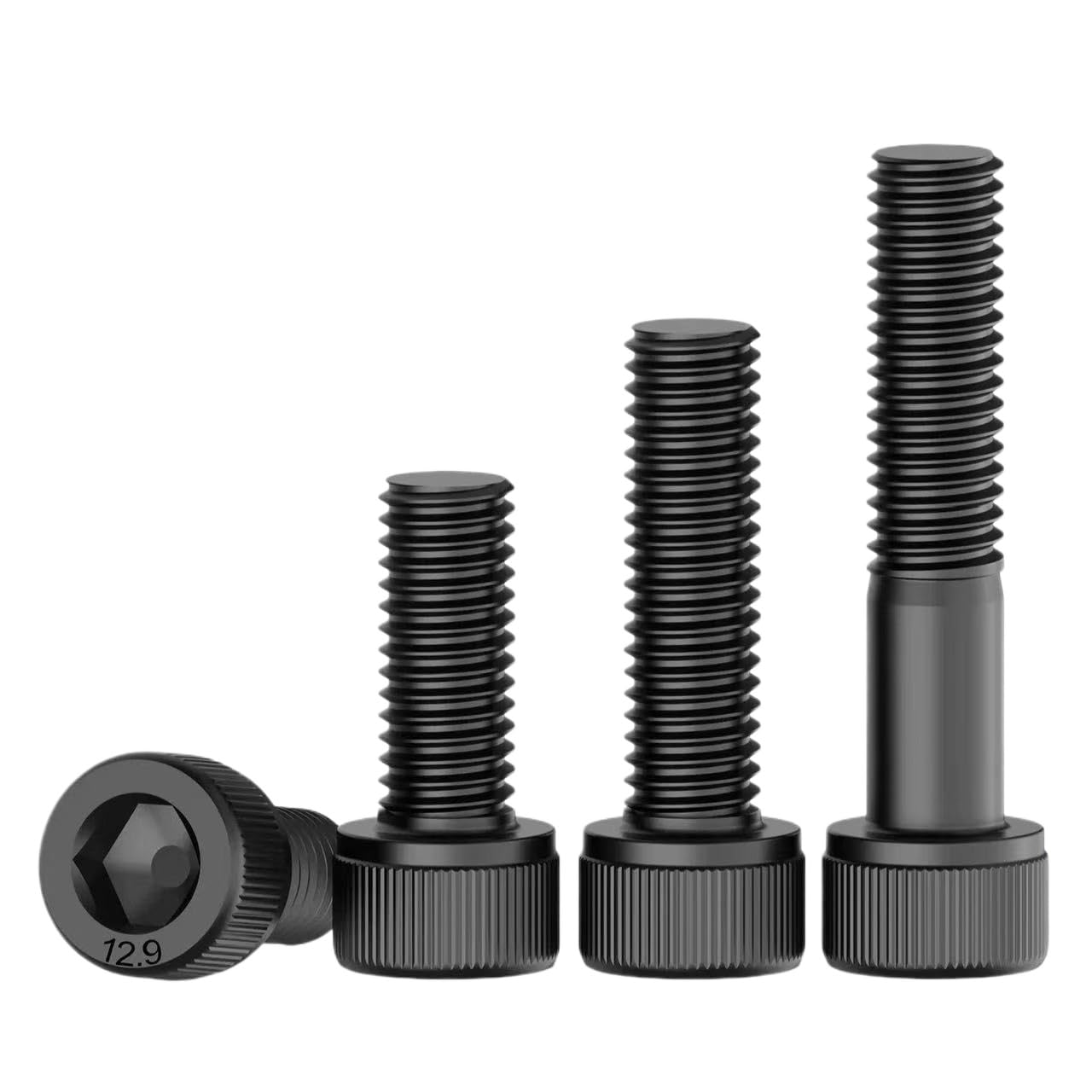 Tornillos cilíndricos negros de rosca fina 12,9 M14 – M24 (M24 x 1,5 x 130