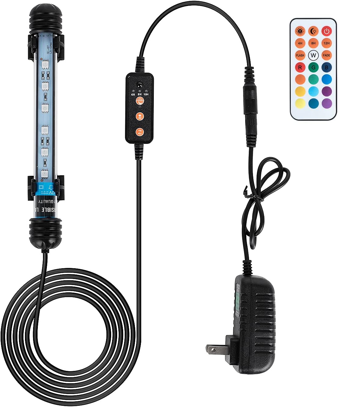 XY-Firestar Submersible RGB Aquarium Light for Fish Tank with Timer and Dimmer, Multi-Color Fish Tank Light with Remote Control, Auto…