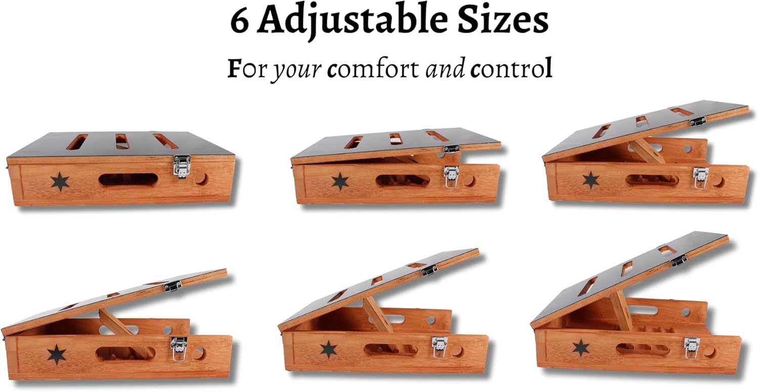 Disher Adjustable Guitar Pedalboard (Dive Bar/Small Size) 12'' x 15.5'' x 3.5'' Durable Wooden and Rubber Coated Pedal Board for Guitar Effects Pedals