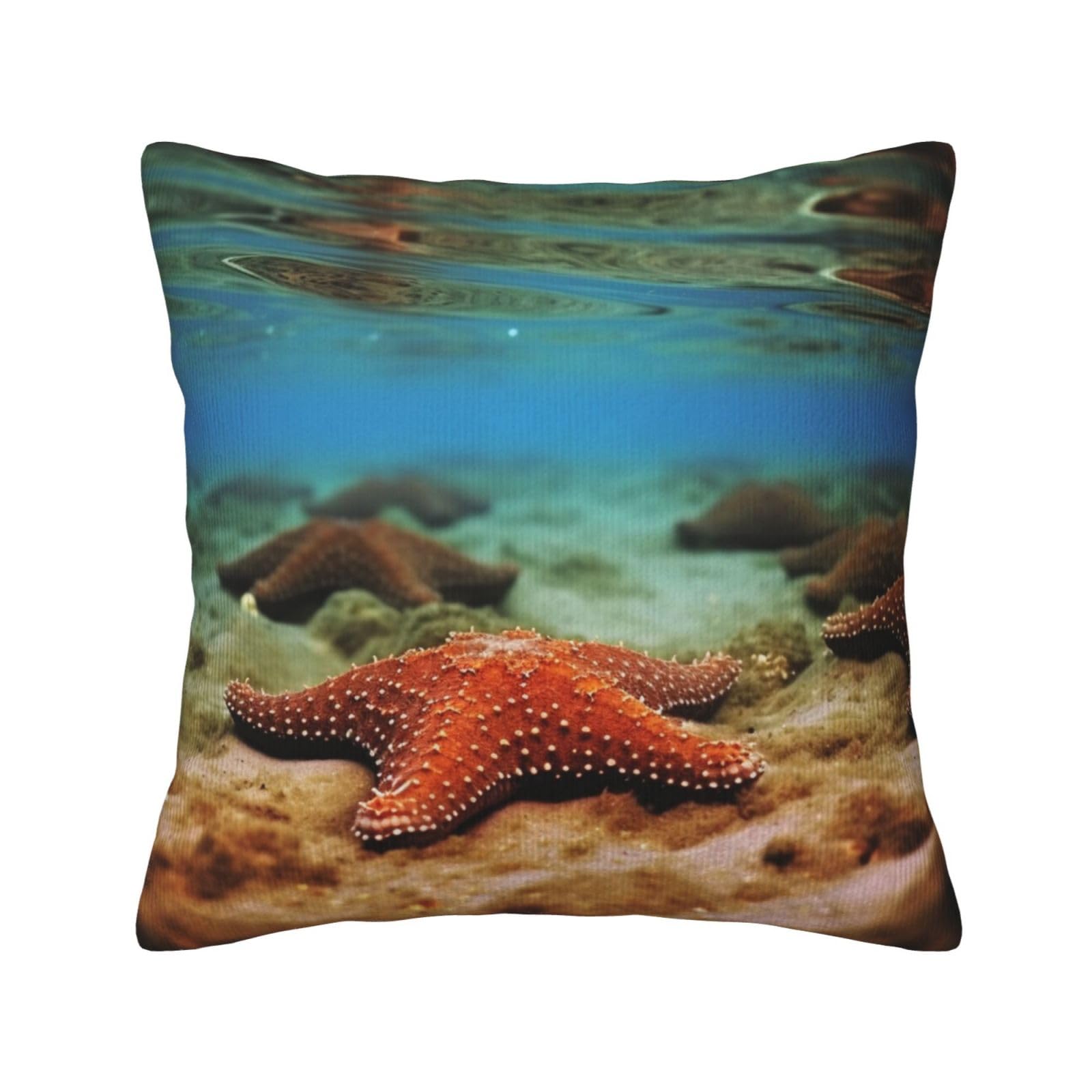 Housse de coussin en velours côtelé océan 45x45 cm de qualité supérieure pour canapé chic