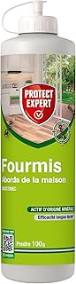 PROTECT EXPERT Poudre Anti-Fourmis - 100% Poudre De Diatomée - 100g - Action Par Simple Contact & Protection Longue Durée - Actif D’Origine Minérale - Abords De La Maison FPNAT100