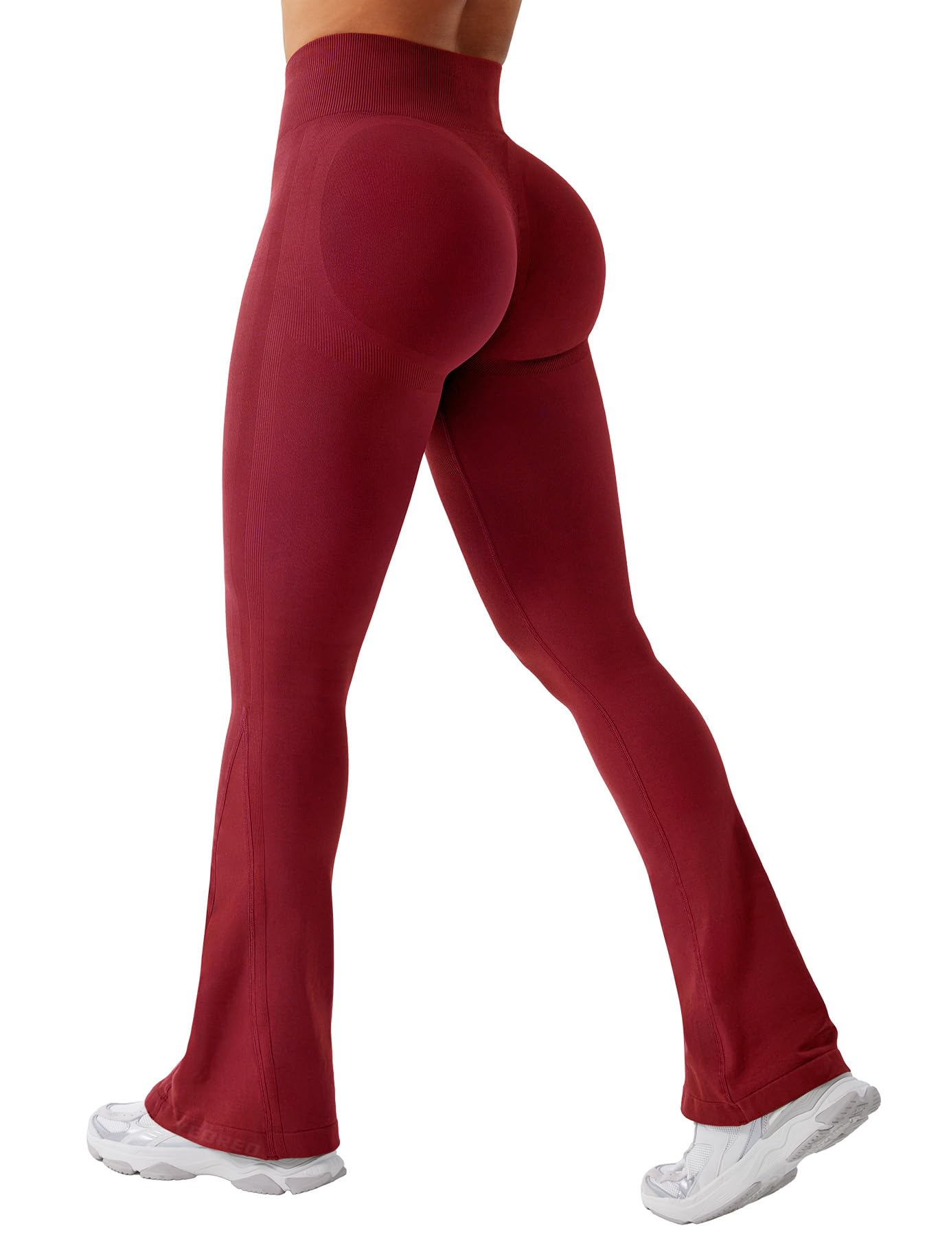 YEOREO Women's Mini Flare Workout Butt Lifting Hidden Scrunch Seamless Yoga Legging Pants