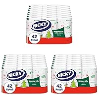 Nicky Happy Life Christmas - Carta Igienica Natalizia, 42 Rotoli da 170 Strappi