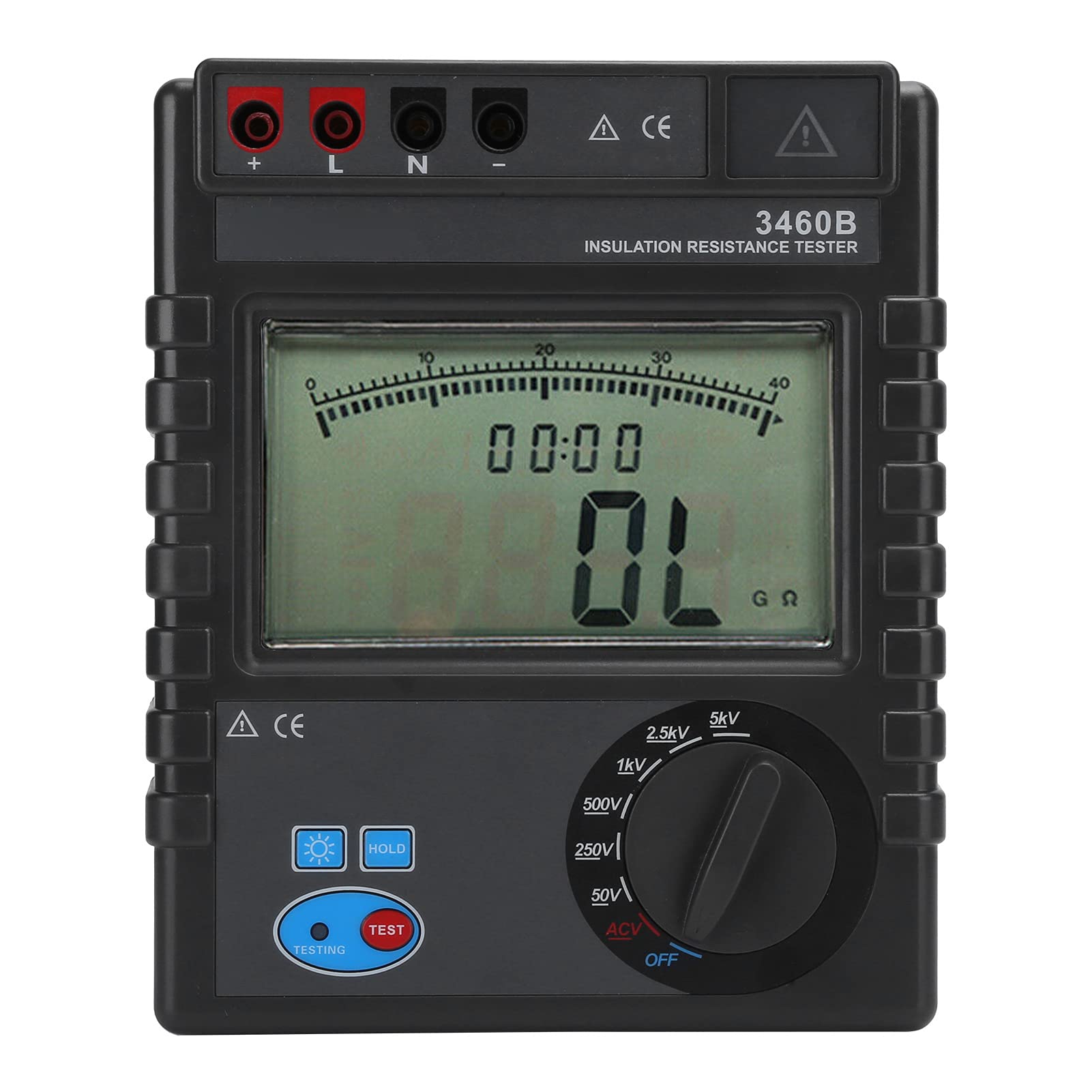 EujgoovInsulation Resistance Tester ETCR‑3460B Resistance Meter 50V‑5000V 1MΩ~400GΩ Digital Ohmmeters with LCD Display