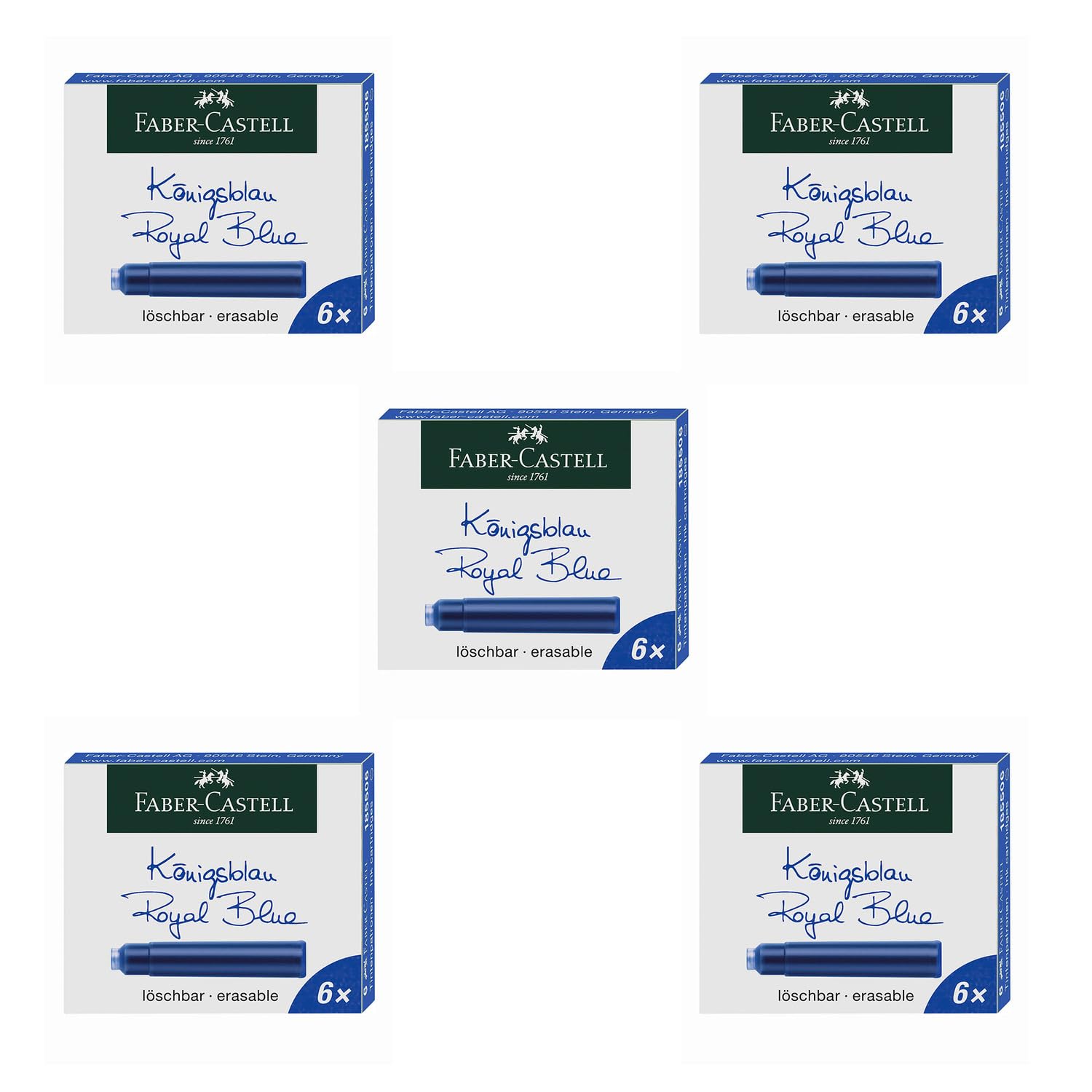 FABER-CASTELL Cartucce d'inchiostro standard blu reale 30 pezzi