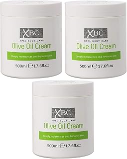 XBC Olive Oil Cream (3 x 500ml) Large Tub Deeply Moisturises and Hydrates