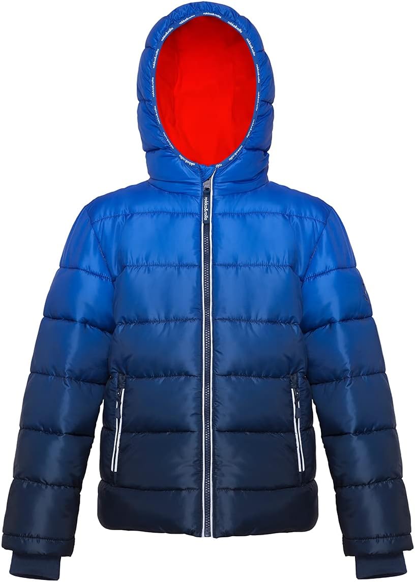 Rokka&Rolla Boys' Heavyweight Puffer Jacket Warm Fleece Lined Winter Coat
