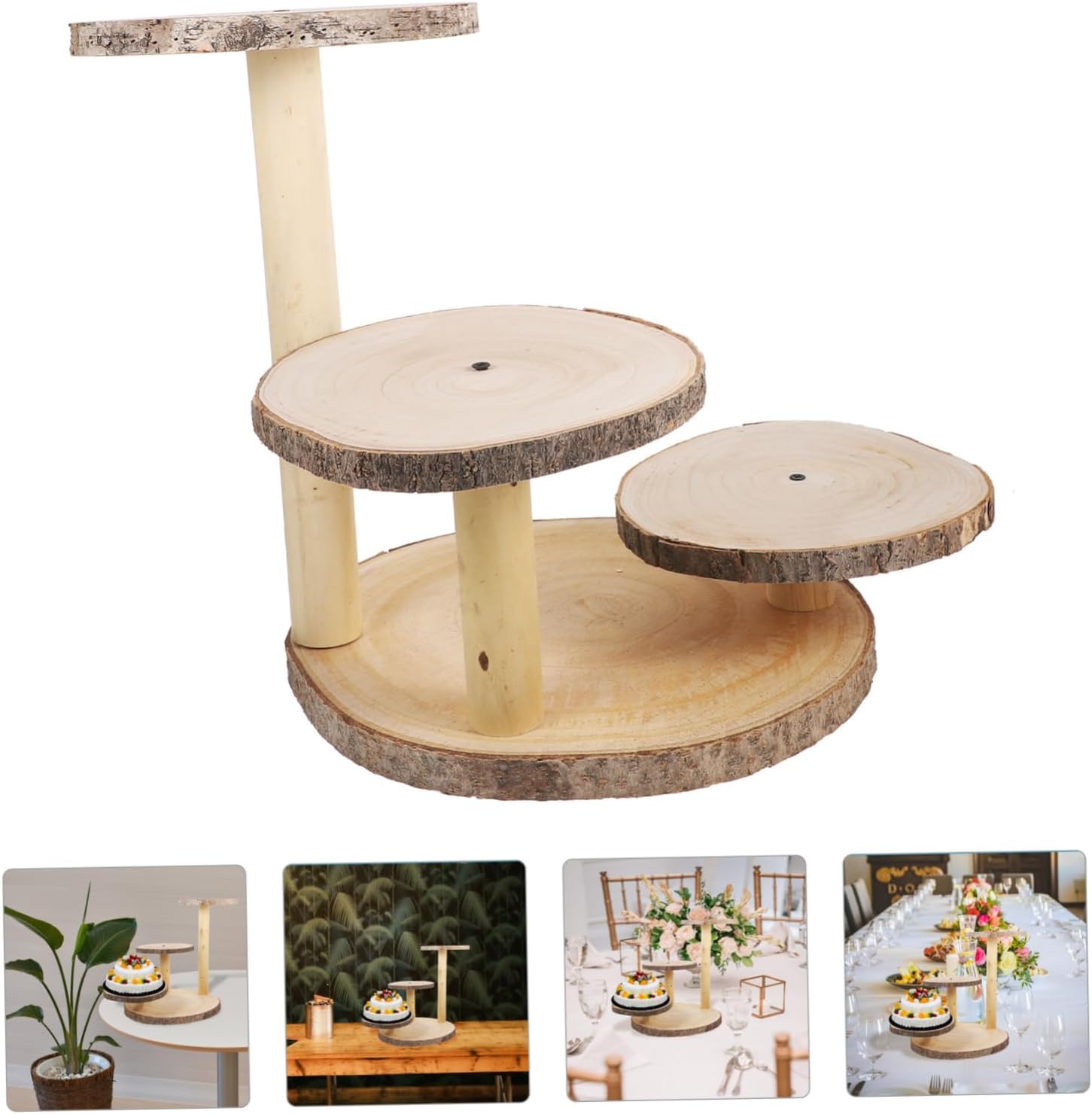 Wooden Cake Stand Log Dessert Display Stand Tiered Bakery Display Rack Farmhouse Cupcake Stands Cupcake Display Stand Small Wedding Cupcake Stand Rustic Cupcake Stand for with