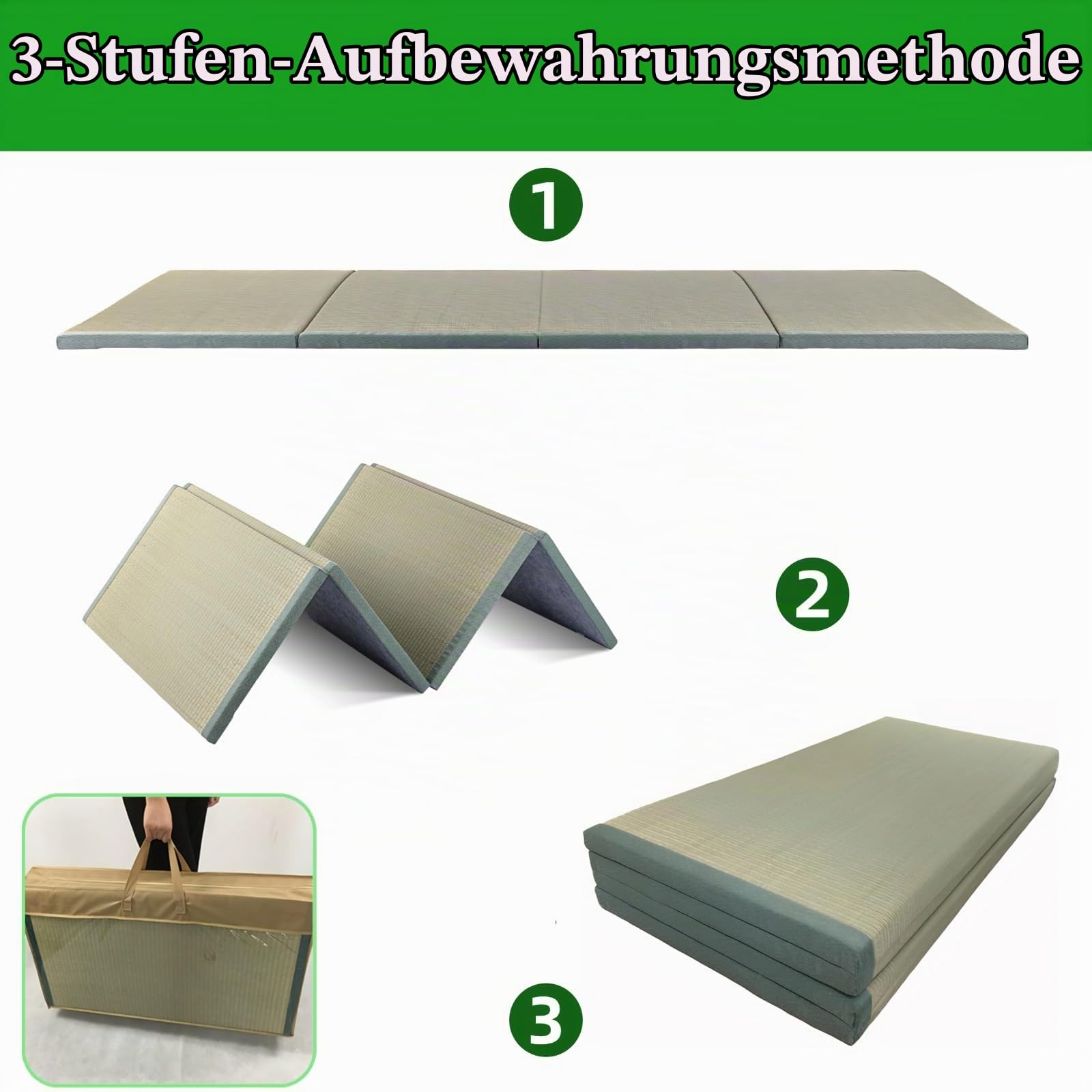 Tatami Matte, Faltbare Bodenmatratze, 100x200x3.5cm