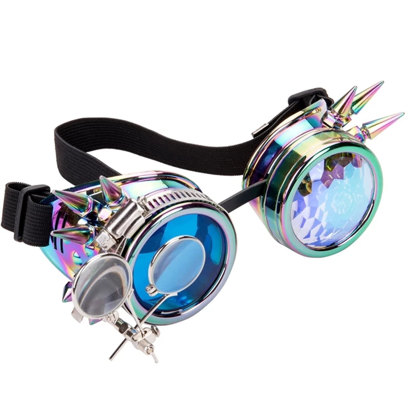 VKEID Punkbrillen Punk Gothic Brille Verschiedene Linsenbrille Unisex Nieten Steampunk Brille Cosplay Retro Brille Retro Brillen