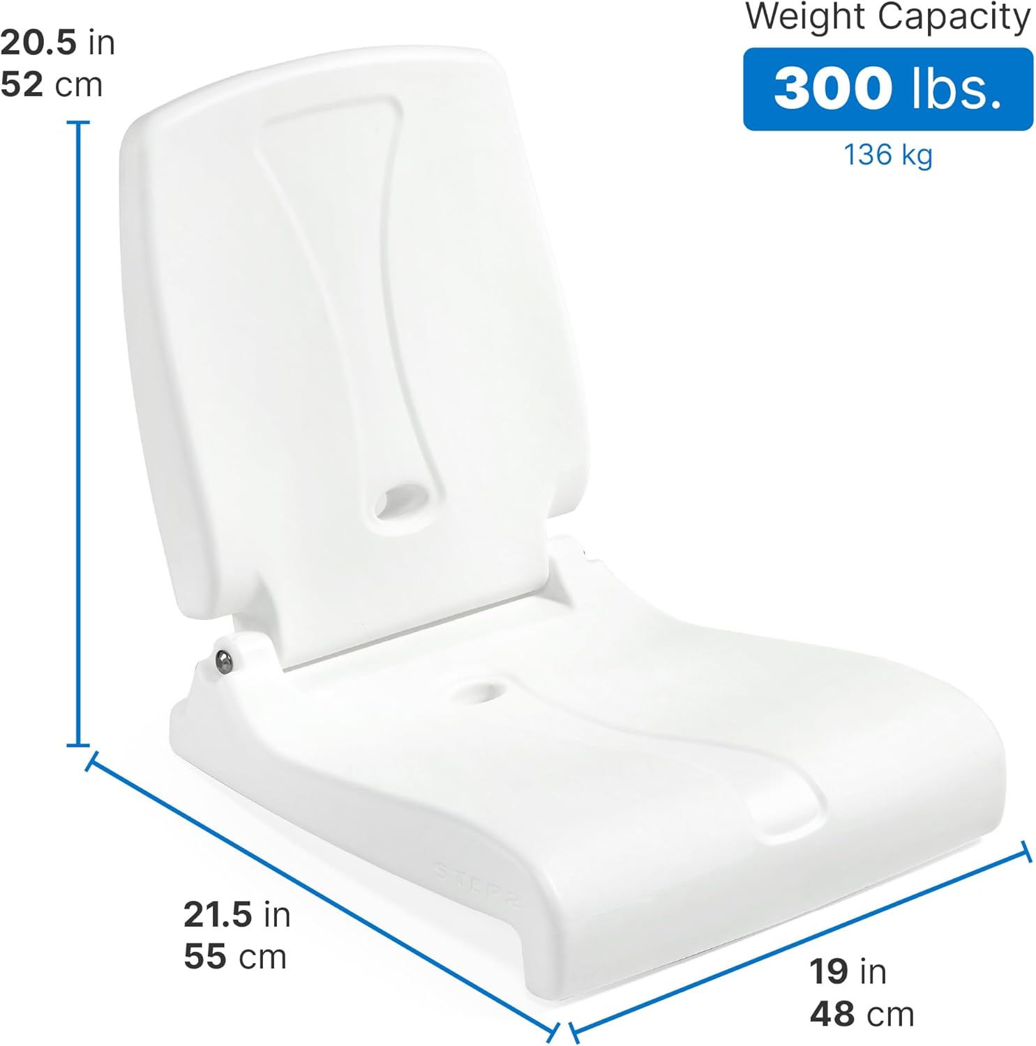 step2 foldable adult flip seat, portable outdoor chair for poolside, tailgating, camping, picnic chair, provides back support when sitting on ground, white white 1 pack classic