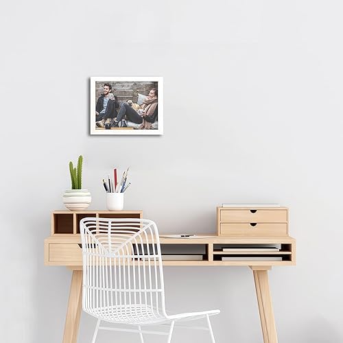 Miniatura 2 de Juego de collage de marcos de fotos de 5 x 7 o 3.5 x 5.5 pulgadas con paspartú, pantalla de fotos vertical u horizontal, vidrio Plexi seguro,