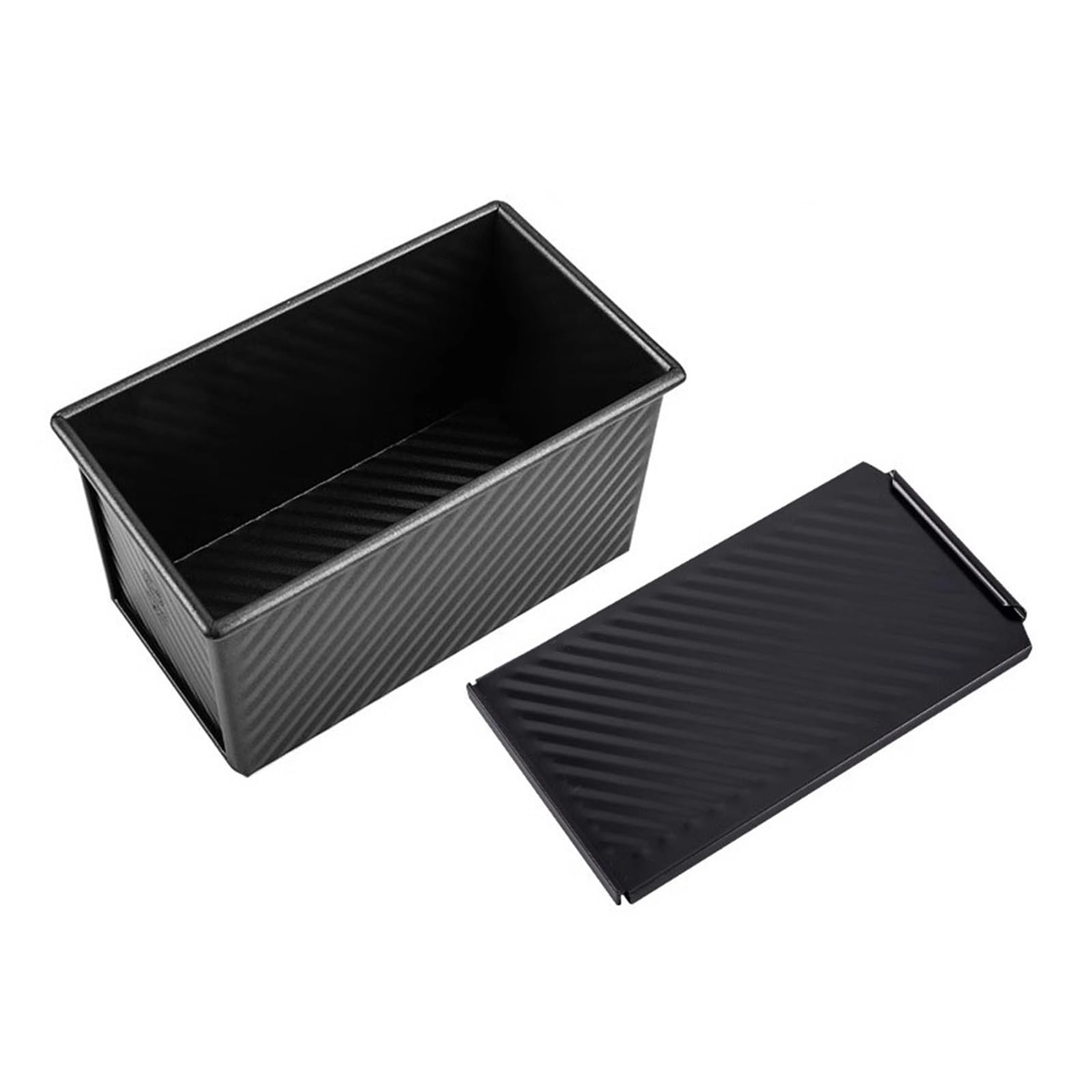 Molde for Pan de aleación de Aluminio con Tapa, Antiadherente, Caja Cuadrada for Tostadas, for Hornear Pan, Capacidad de Masa de 1 Libra(B)