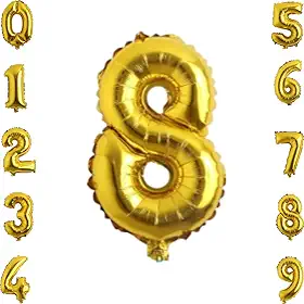Balão Numero Metalizado 100cm Dourado, Balão Metalizado Numero Gigante, Balão De Número Grande Metalizado 1 Metro (Dourado8)