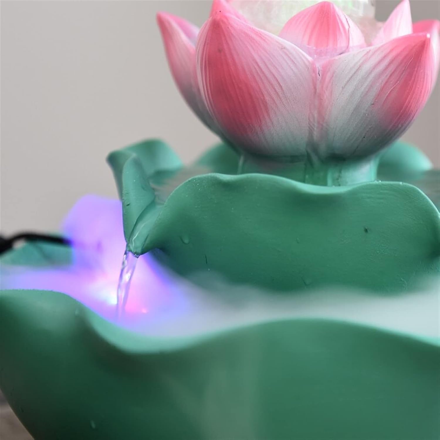 Tabletop Fountain 2-Tier Indoor Tabletop Water Fountain - Portable Zen Meditation Waterfall Decoration - for The Home or Garden Patio Decking Desktop Fountain