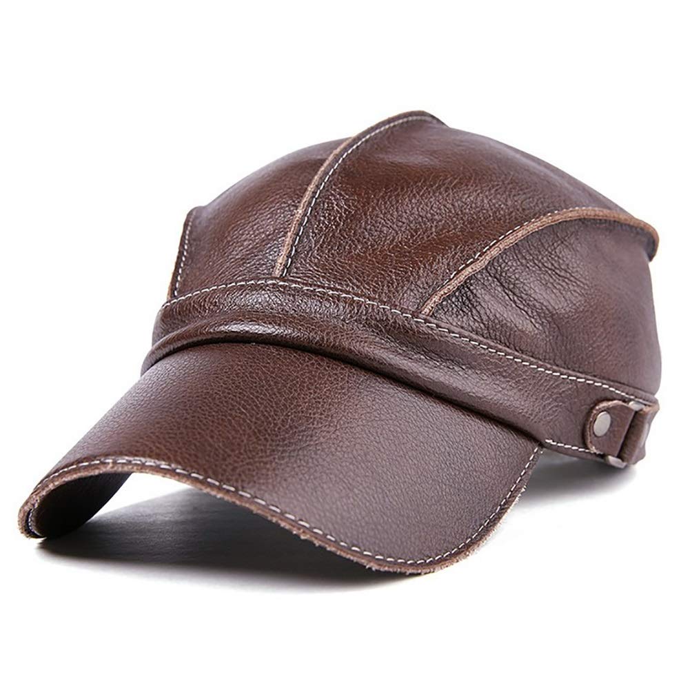 G&F Unisex Pelle Vera Cappellino Baseball Hiphop Cappello con Incorporato Puro Cotone Traspirante Cintura Sudore Inverno