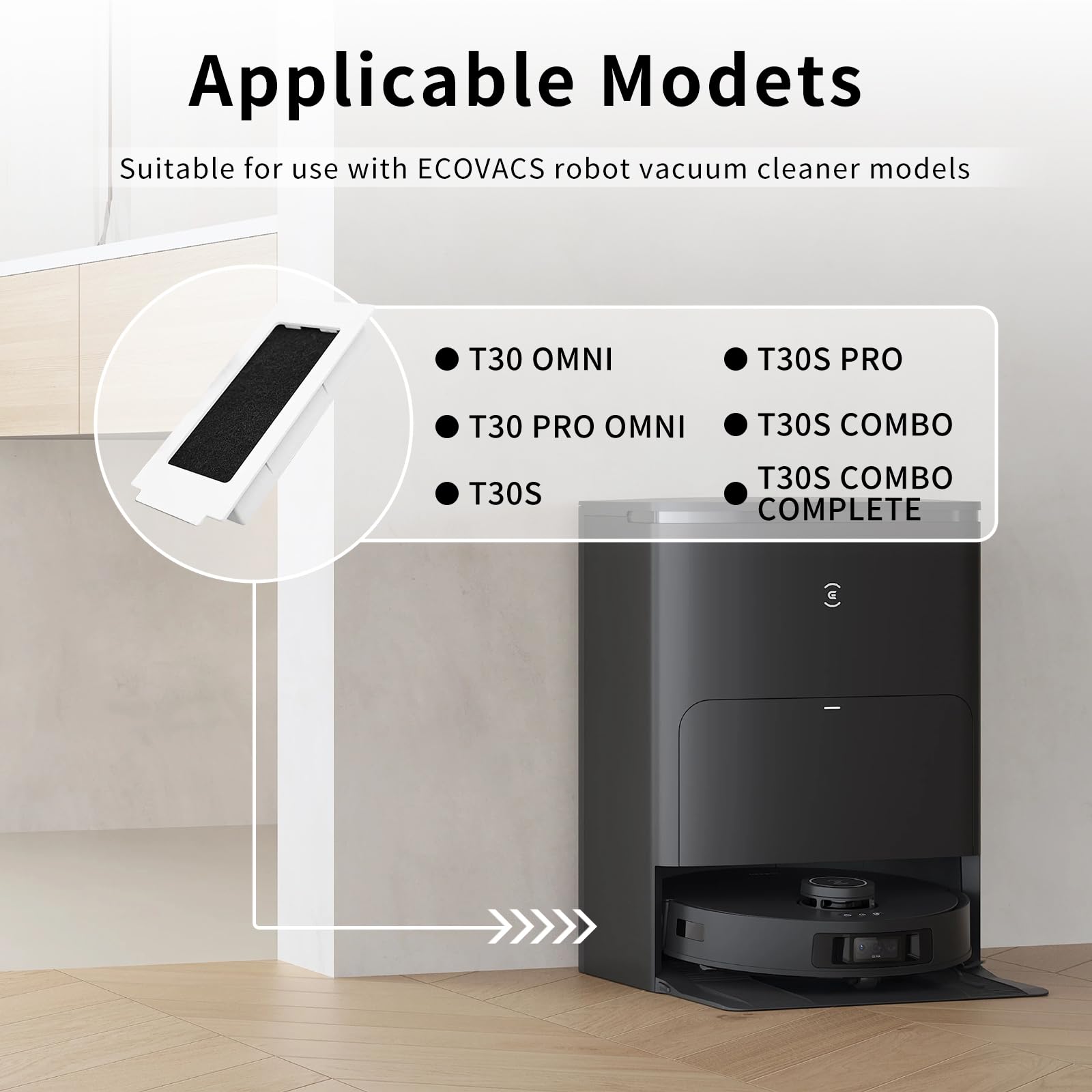 4 Filtri HEPA Di Ricambio Per Ecovacs Deebot T30 Omni / Pro / T30S – Lavabili E Riutilizzabili – Accessori DianSung - 3