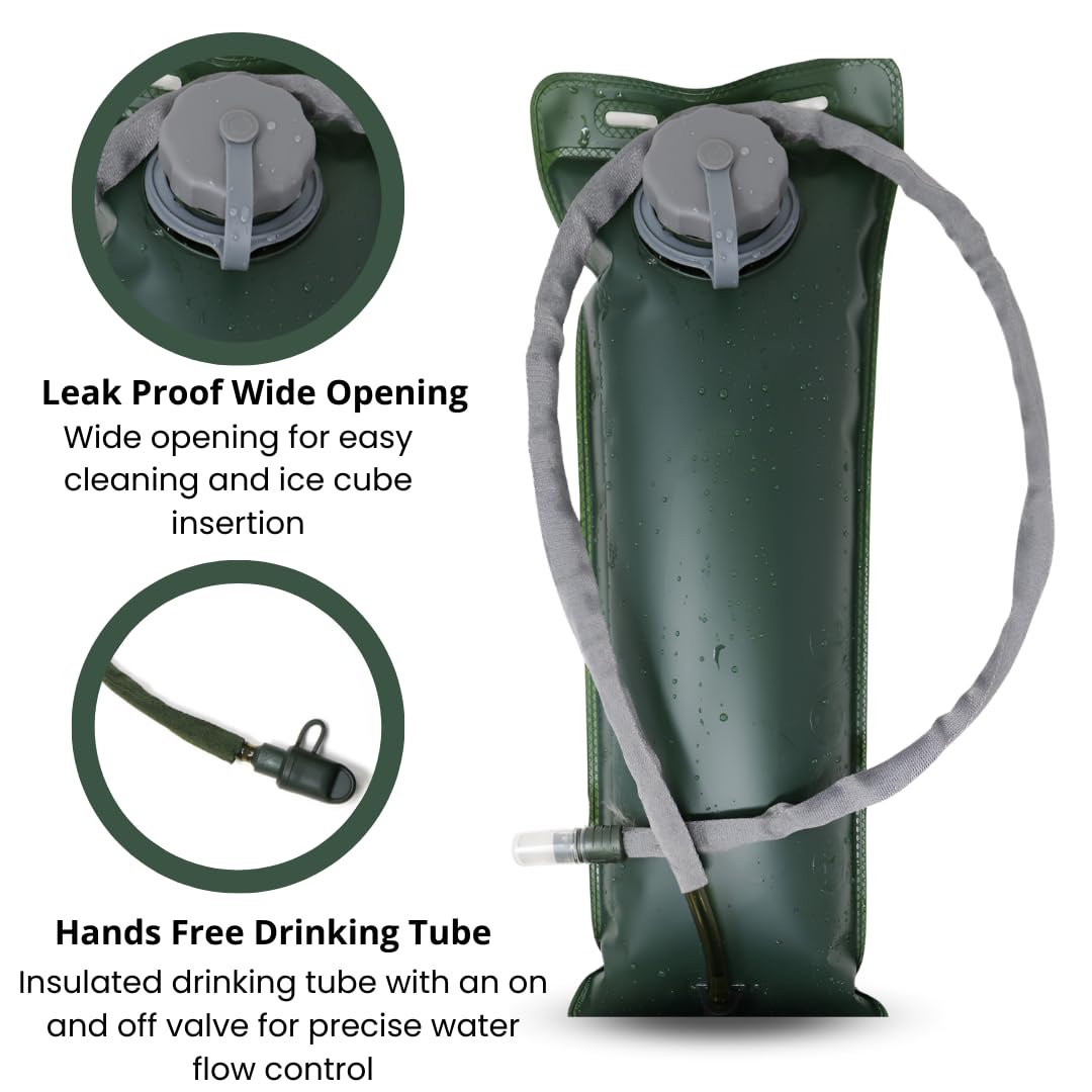 M MCGUIRE GEAR Mochila de hidratación, con paquete de hidratación de 3L/100 onzas, mochila de senderismo de nailon resistente al agua con vejiga de agua, mochila de agua para correr, ciclismo y
