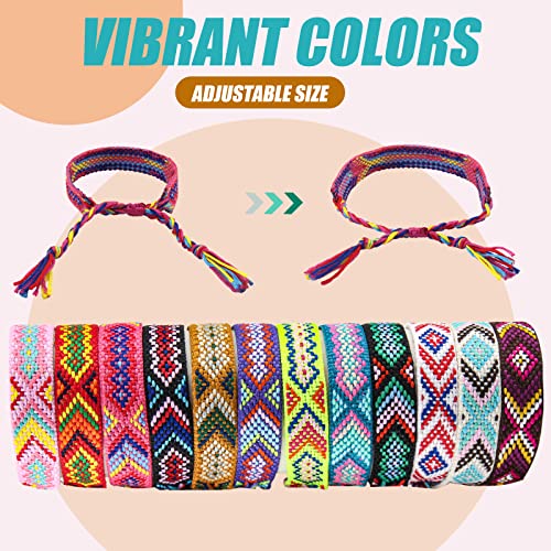 Woven Friendship Bracelets Adjustable Braided Bracelets Handmade Colorful Adjustable String Bracelets with a Sliding Knot Closure for Women2