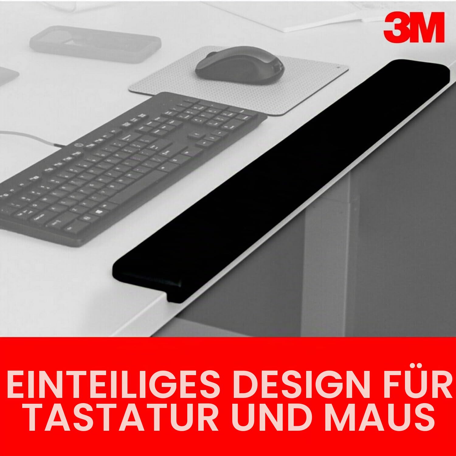 3M Gel-Handballenauflage für Stehpulte, verschiedene Arbeitspositionen, Schwarz (WR200B)