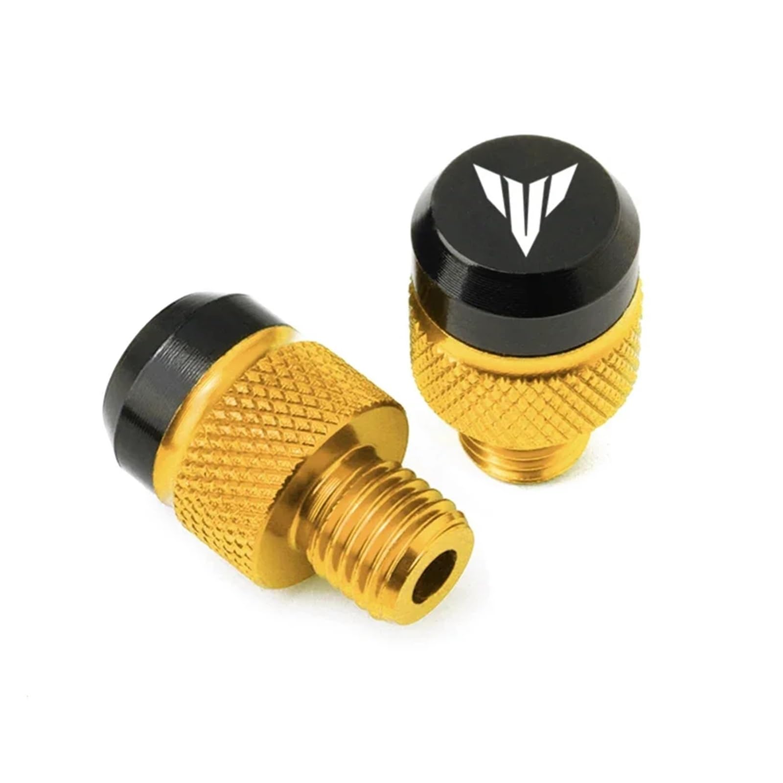 Aluminum Mirror Delete Blanking Plugs For Mt03 Mt07 Mt09 Mt10 Mt25 Mt125 CNC Motorcycle Mirror Hole Blanking Plug Screw Cap Bolts Parts(YELLOW)