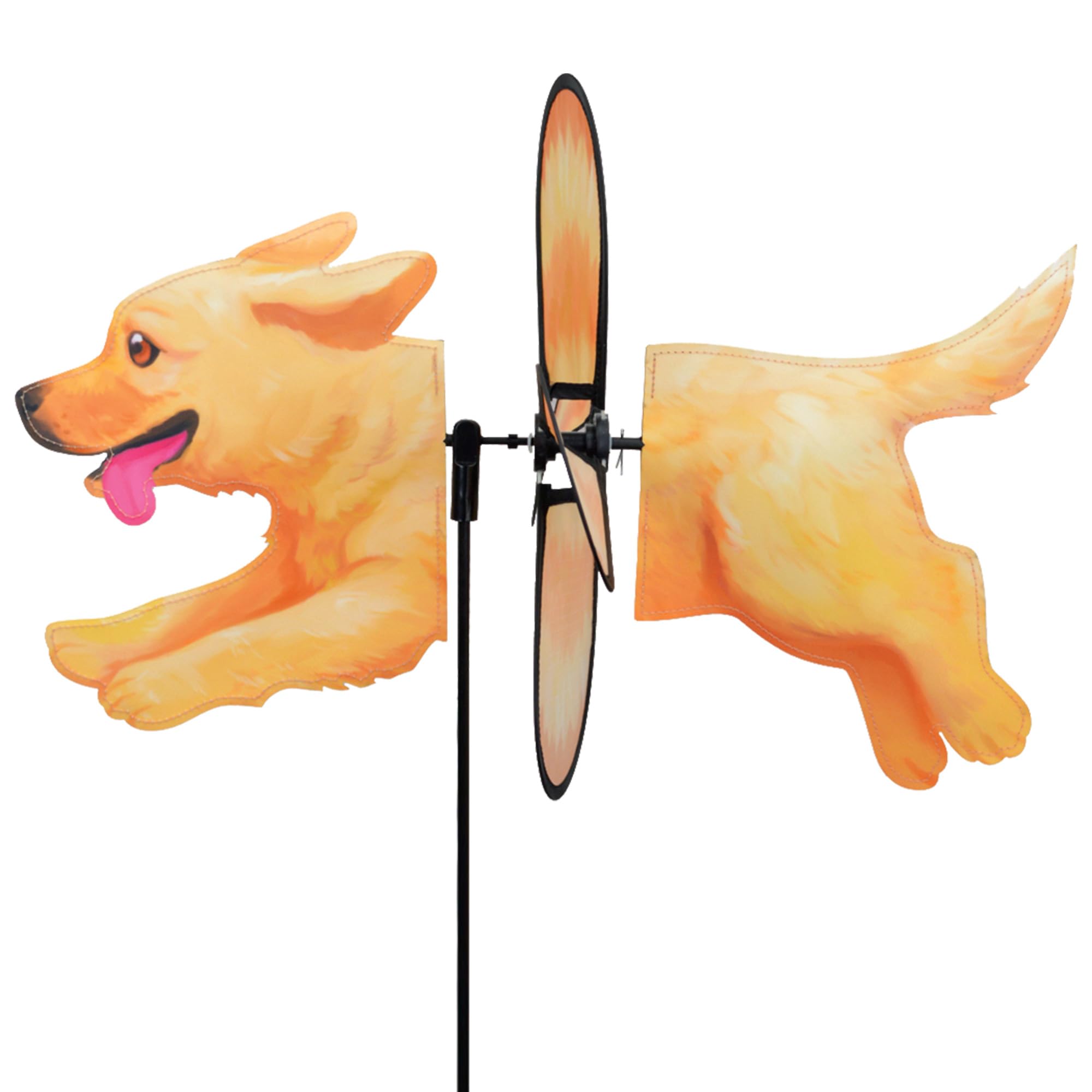 Premier Kites Petite Spinner Golden Retriever - Skurriles Windspiel für Hof & Garten, strapazierfähiges, wetterbeständiges Gewebe, einfach zu montieren, Outdoor-Dekor für Terrassen, Rasenflächen und