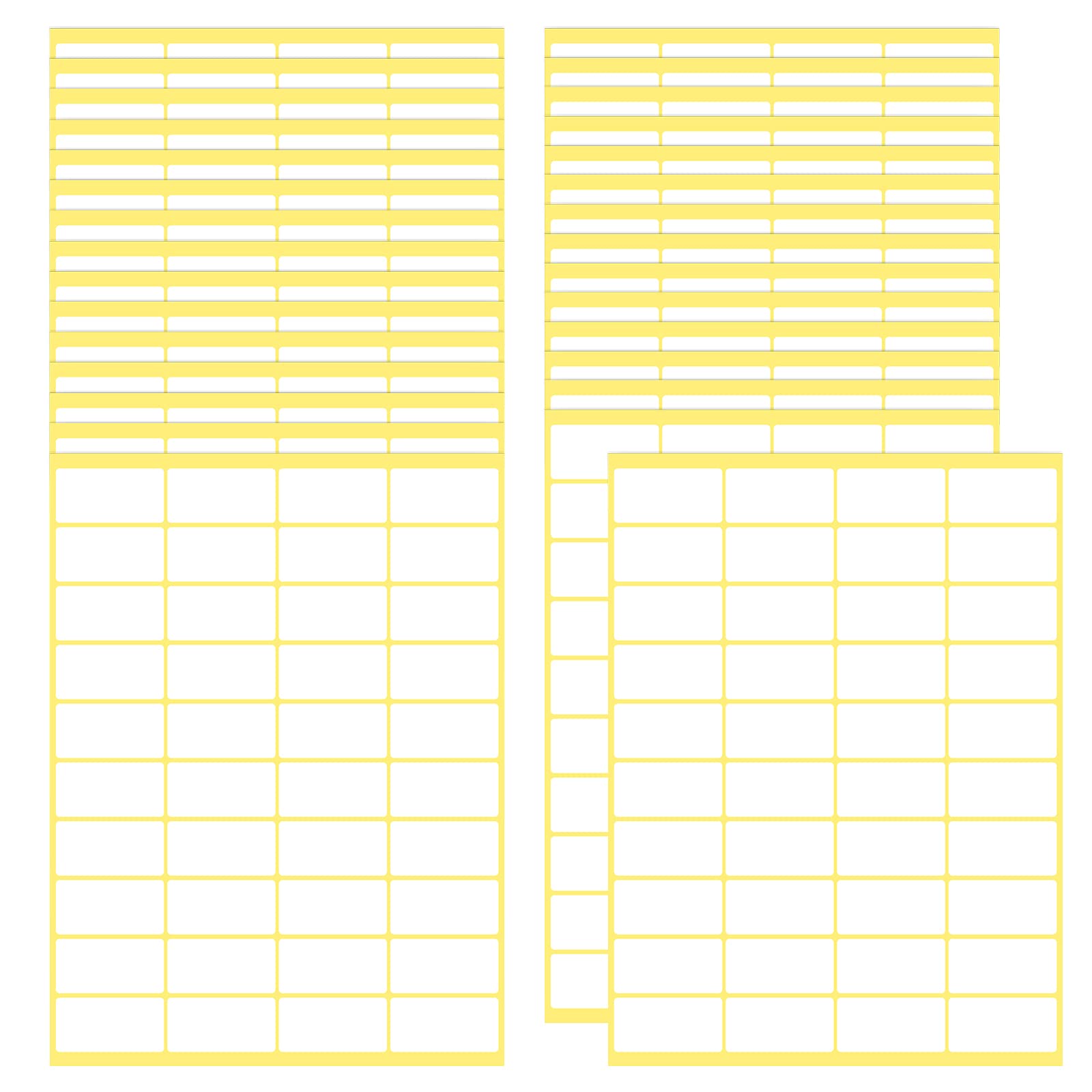 Labels Pack of 1200 Label Stickers, Self-Adhesive, Empty Stickers, Blank Household Labels, Universal Book Labels, Printable Address Stickers, Adhesive Labels, School, Office, for Numbering, 19 x 38 mm