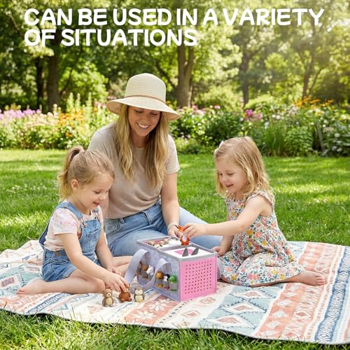 Image of Tonies Carrying Case - Felt Travel Bag for Toniebox & Figures, Foldable Tonie Case with Hand Strap for Kids' Audio Player, Headphones, Charger & Tonies (Complete Protection for Travel & Home)
