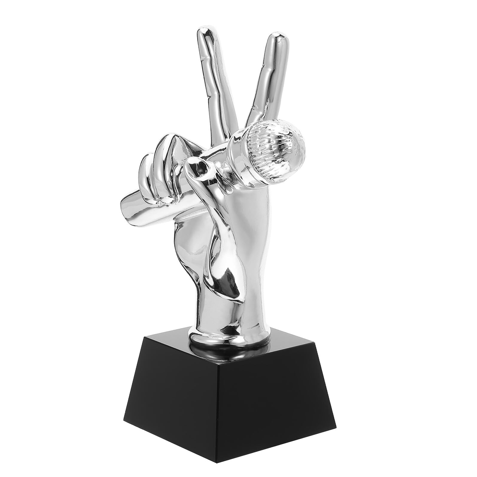 Trophée de microphone résine décoration vintage pour concours de musique