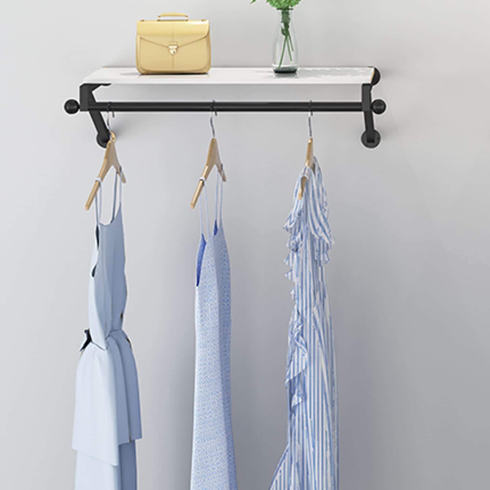 Portant à vêtements avec étagère pour ranger les petits espaces sans armoire