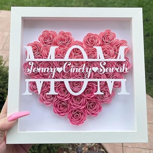 Miniatura 3 de Mverse Flores de rosas polvorientas enrolladas en 3D, decoraciones de flores de papel para marco de caja de sombra personalizado, mini manualidades