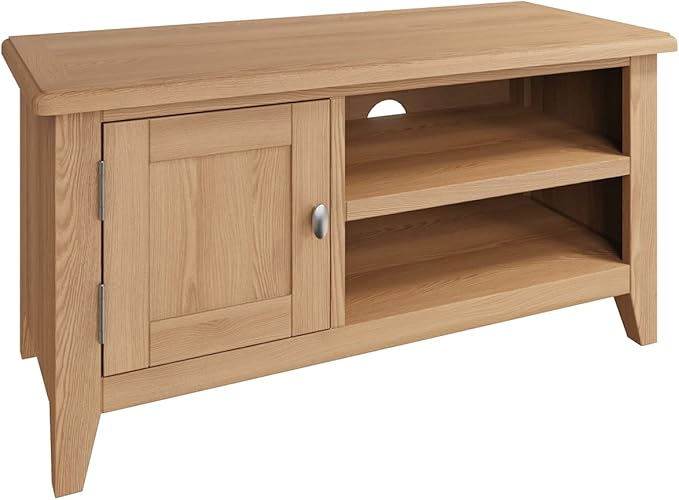 Oakland Modern Oak TV Unit Small TV Stand Storage TV Light